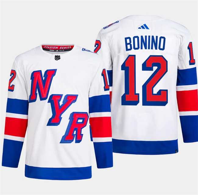Men%27s New York Rangers #12 Nick Bonino White 2024 Stadium Series Stitched Jersey Dzhi